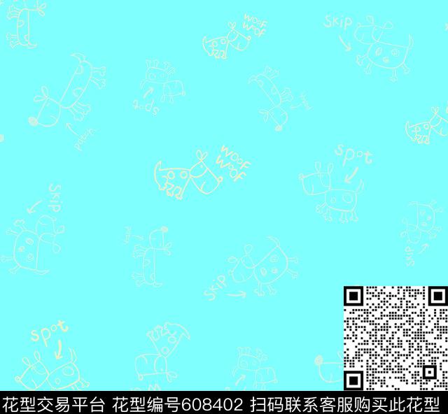 卡通小狗2017孕妇居家服华亿平台手绘线条卡通小狗婴童华亿平台棉麻质布料华亿平台传统印花华亿平台下载（图片编号: 608402） - 瓦栏（Walan）