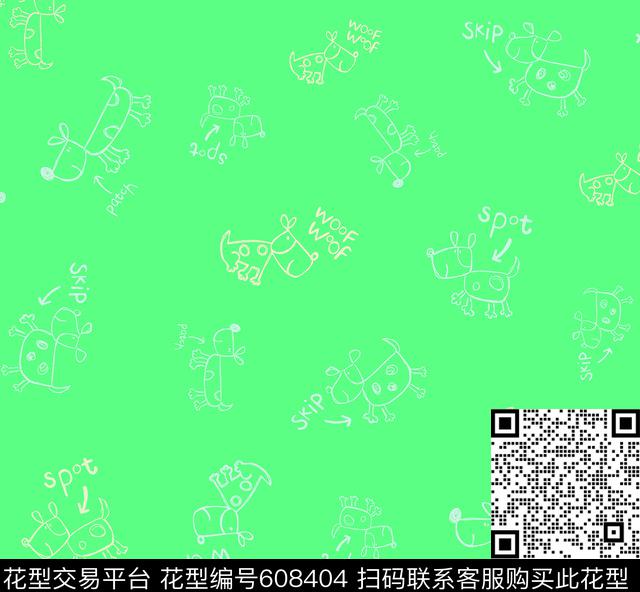 卡通小狗2017孕妇居家服华亿平台手绘线条卡通小狗婴童华亿平台棉麻质布料华亿平台传统印花华亿平台下载（图片编号: 608404） - 瓦栏（Walan）