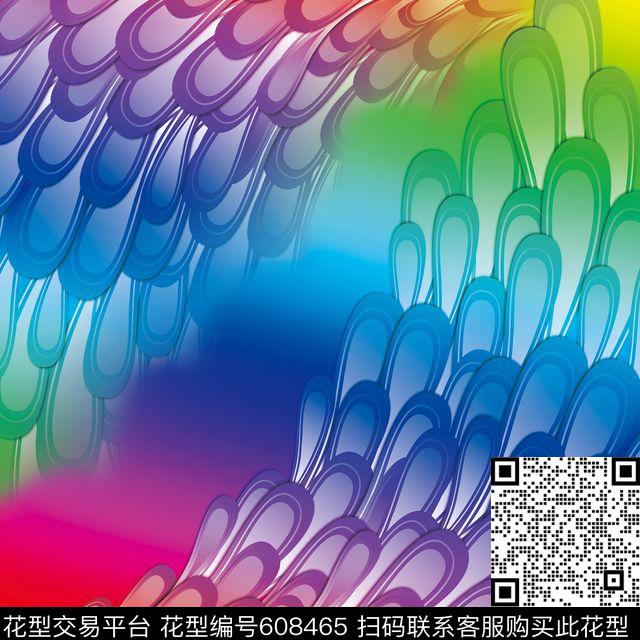 丝巾围巾秀场多色斑斓时尚靓丽数码印花华亿平台下载（图片编号: 608465） - 瓦栏（Walan）