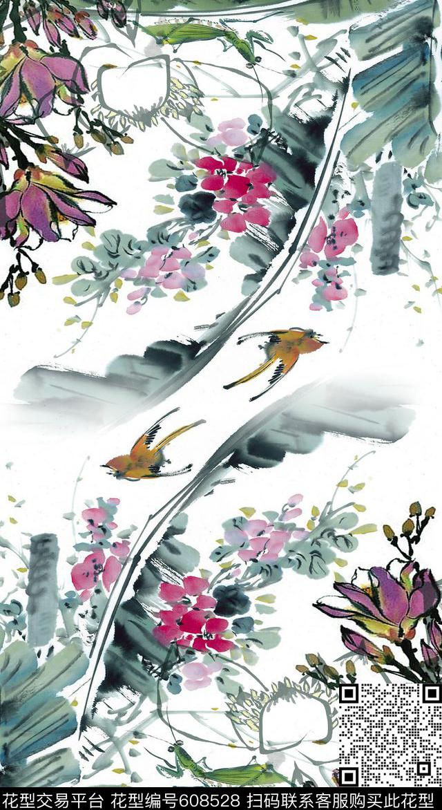零点--女装花卉女装数码印花华亿平台下载（图片编号: 608528） - 瓦栏（Walan）