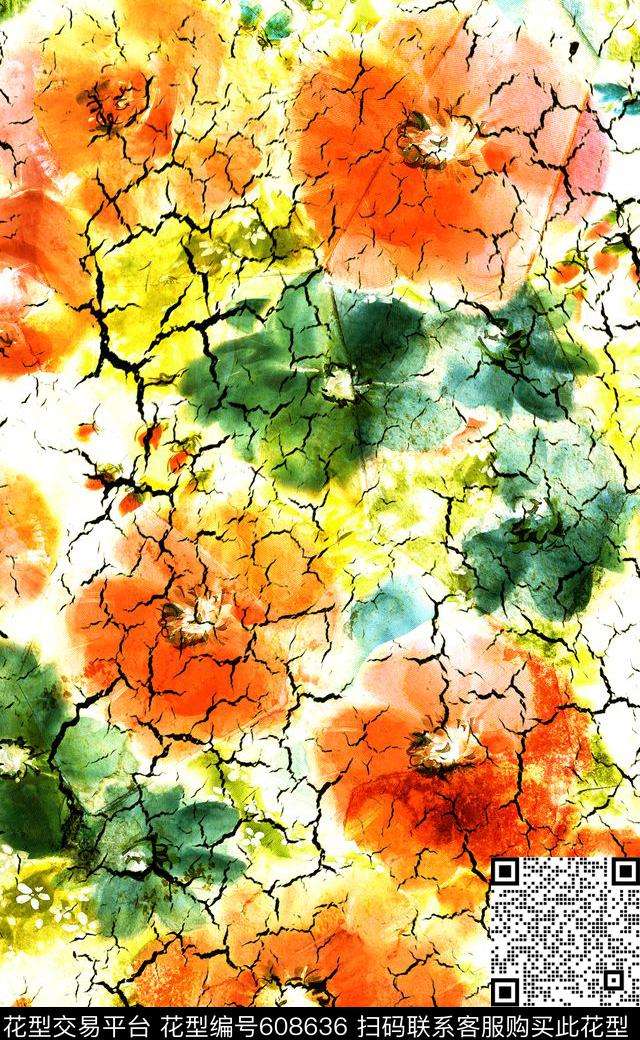 花卉连衣裙手绘花卉女装连衣裙花朵数码印花华亿平台下载（图片编号: 608636） - 瓦栏（Walan）