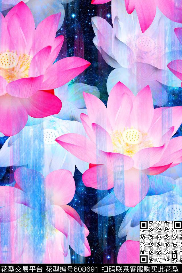 莲花梦幻欧美数码印花华亿平台下载（图片编号: 608691） - 瓦栏（Walan）