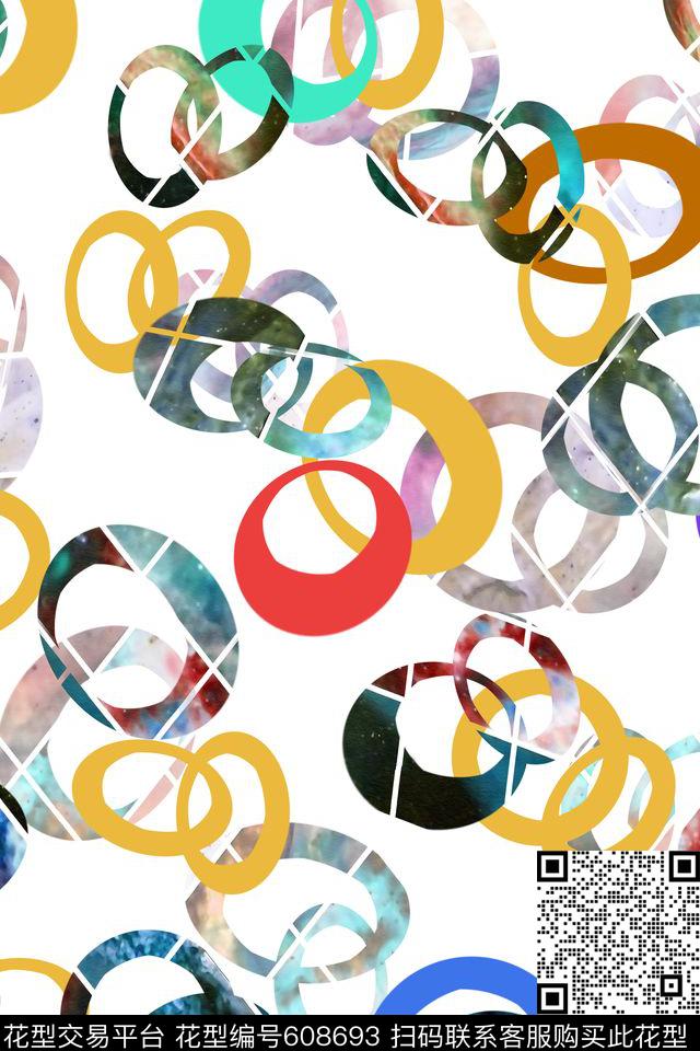 女装几何多彩数码印花华亿平台下载（图片编号: 608693） - 瓦栏（Walan）