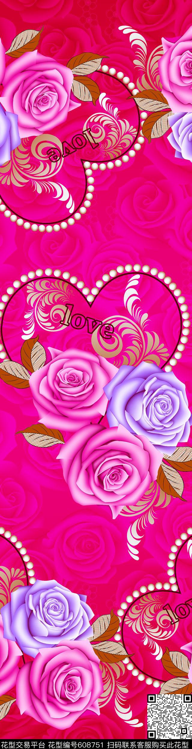 花朵花卉数码印花华亿平台下载（图片编号: 608751） - 瓦栏（Walan）