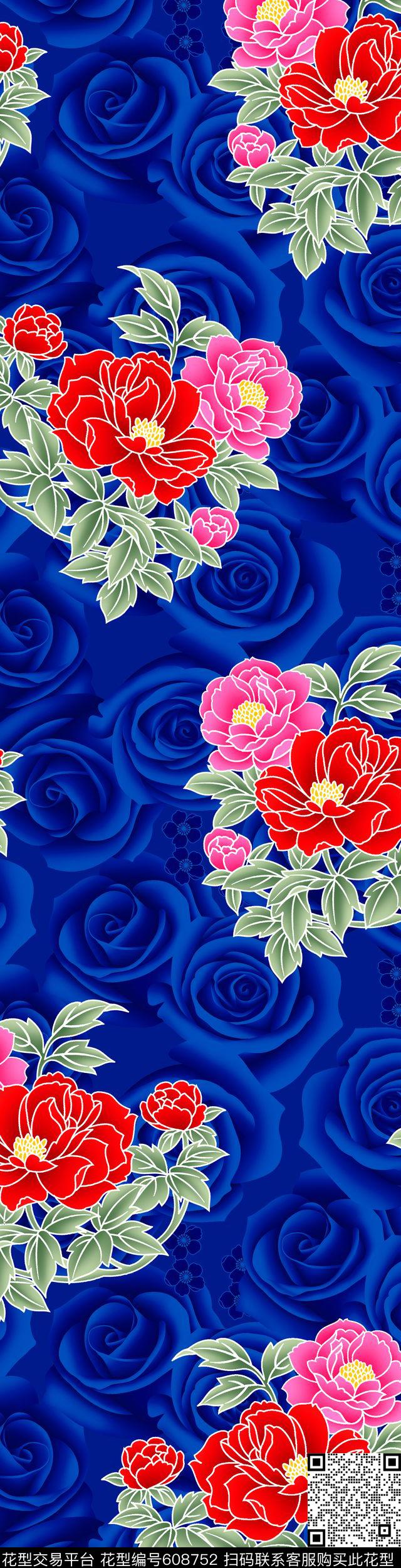 花朵花卉数码印花华亿平台下载（图片编号: 608752） - 瓦栏（Walan）