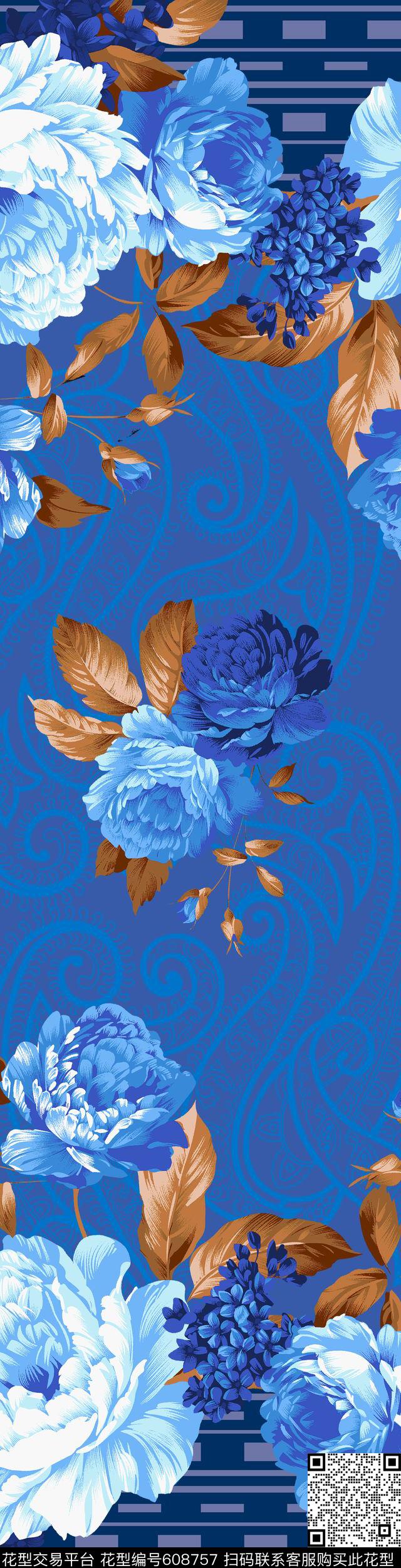 花朵花卉数码印花华亿平台下载（图片编号: 608757） - 瓦栏（Walan）
