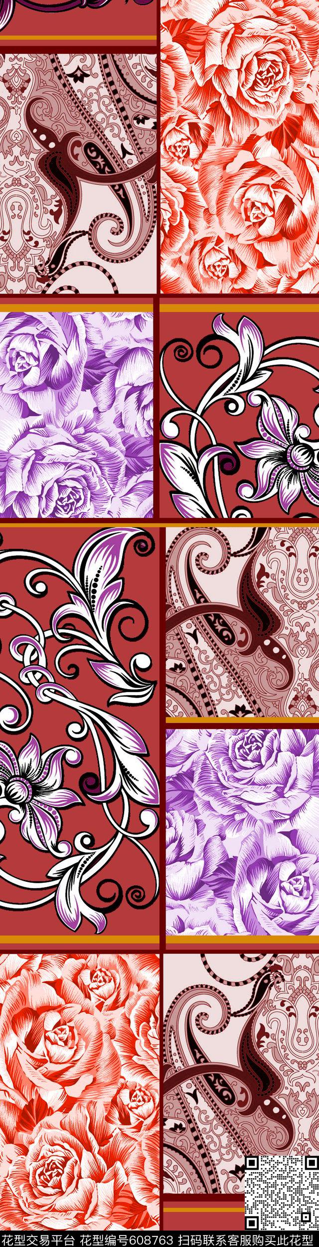 花朵花卉数码印花华亿平台下载（图片编号: 608763） - 瓦栏（Walan）