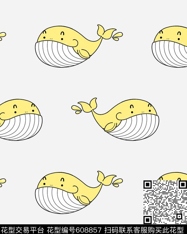 鲸鱼卡通动物传统印花华亿平台下载（图片编号: 608857） - 瓦栏（Walan）