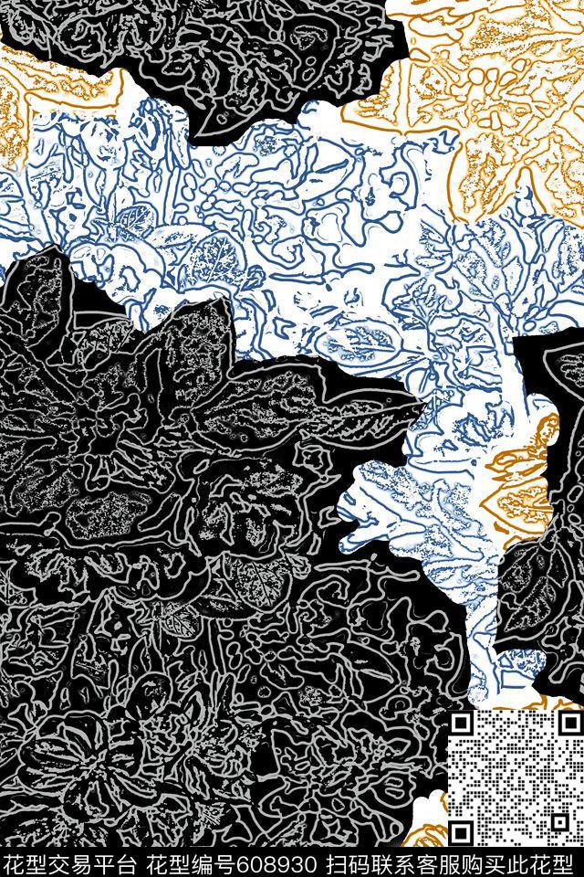 乱花梨花时尚传统印花华亿平台下载（图片编号: 608930） - 瓦栏（Walan）