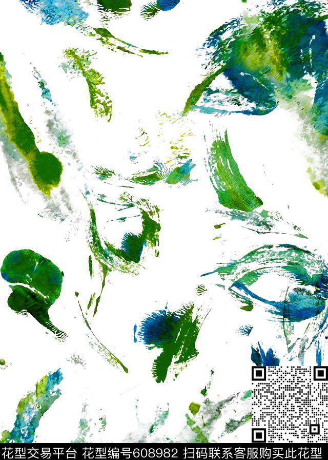 抽像油墨画手绘数码印花华亿平台下载（图片编号: 608982） - 瓦栏（Walan）