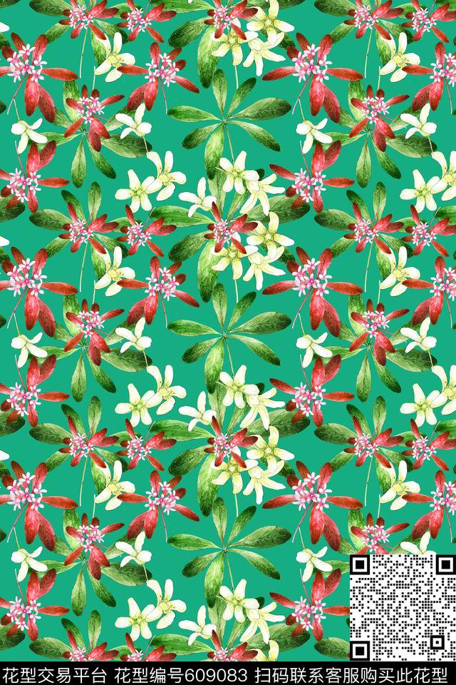 多色民族风图案风格花卉数码印花华亿平台下载（图片编号: 609083） - 瓦栏（Walan）