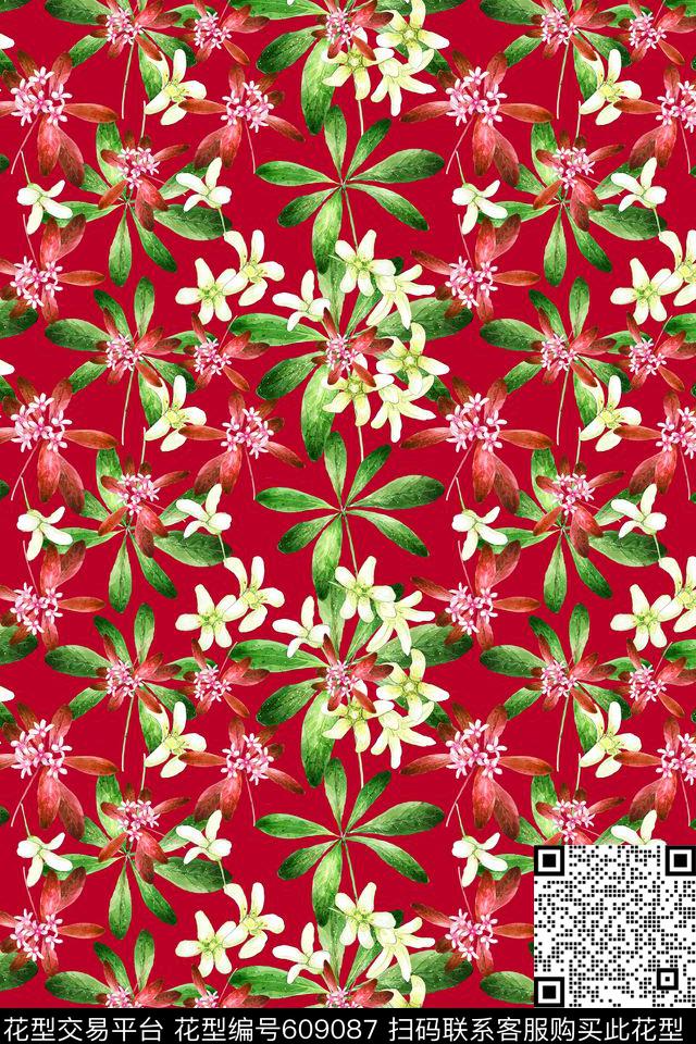 多色民族风图案风格花卉数码印花华亿平台下载（图片编号: 609087） - 瓦栏（Walan）