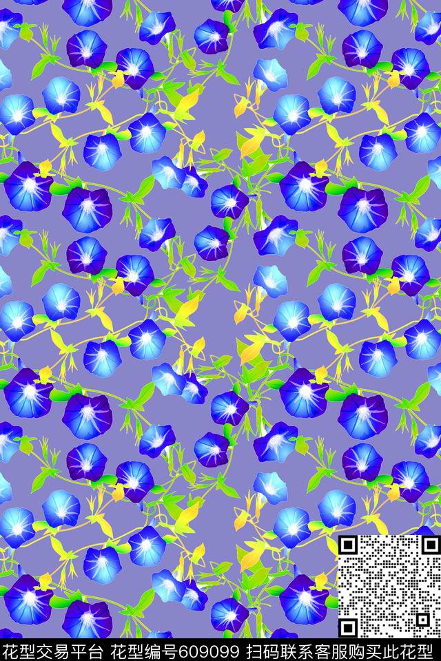 民族风图案风格花卉多色数码印花华亿平台下载（图片编号: 609099） - 瓦栏（Walan）