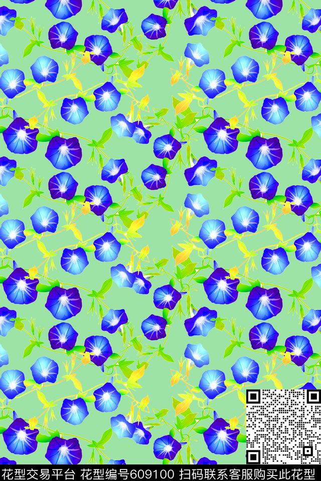 民族风图案风格花卉多色数码印花华亿平台下载（图片编号: 609100） - 瓦栏（Walan）