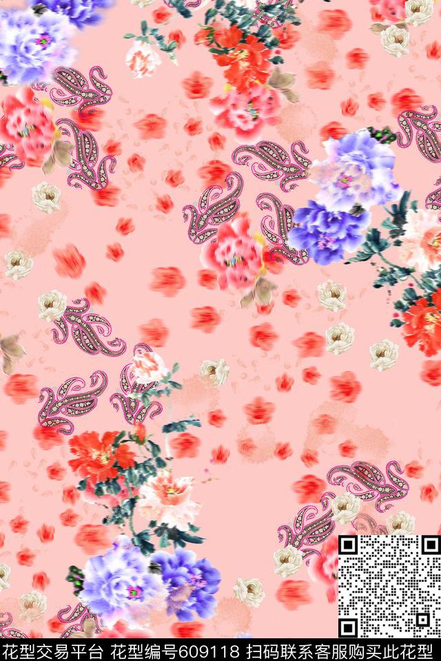 女装碎花肌理数码印花华亿平台下载（图片编号: 609118） - 瓦栏（Walan）
