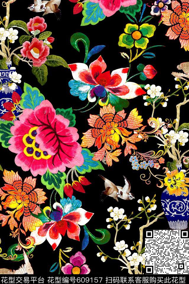 时尚民族风羌族数码印花华亿平台下载（图片编号: 609157） - 瓦栏（Walan）