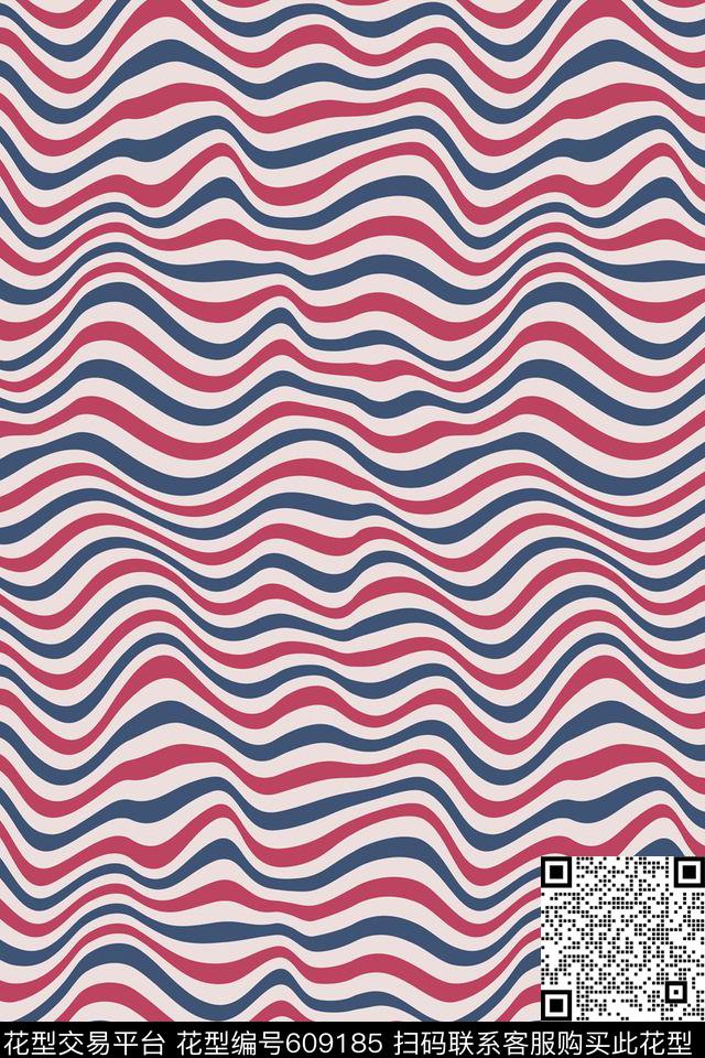 细条纹波浪条纹条纹传统印花华亿平台下载（图片编号: 609185） - 瓦栏（Walan）