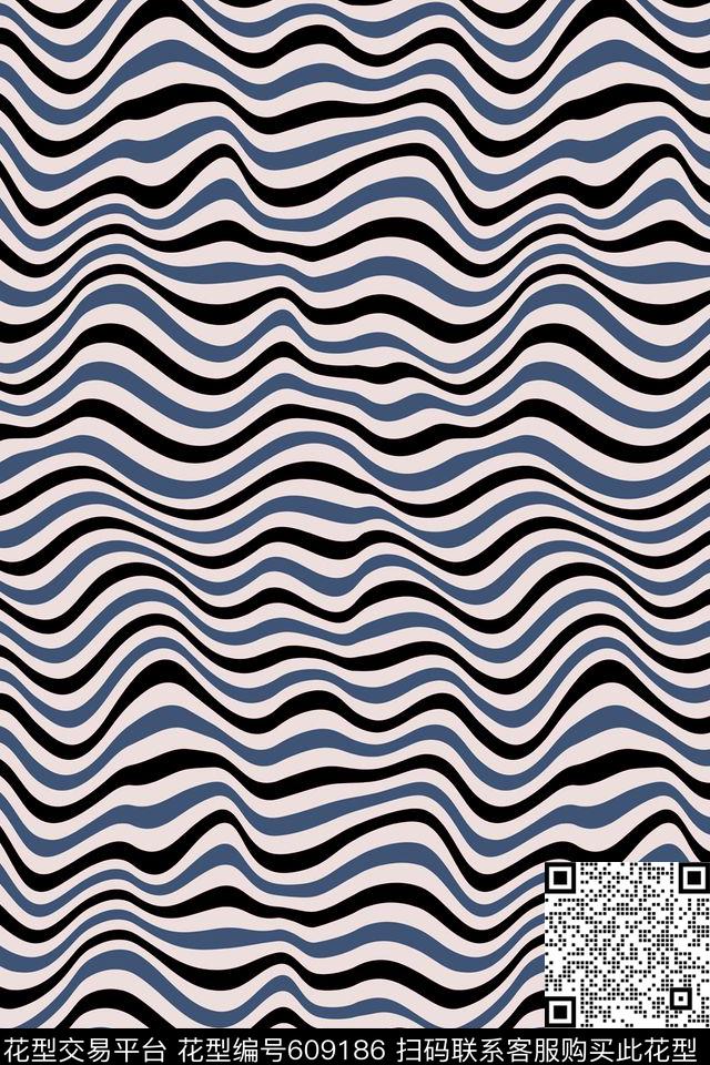 细条纹波浪条纹条纹传统印花华亿平台下载（图片编号: 609186） - 瓦栏（Walan）