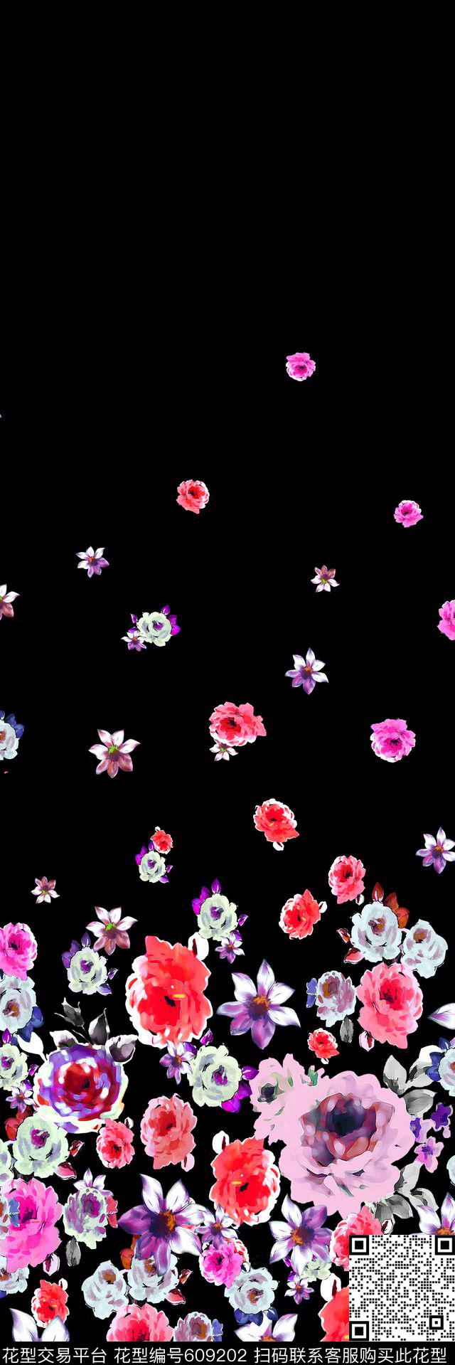 定位花卉时尚传统印花华亿平台下载（图片编号: 609202） - 瓦栏（Walan）