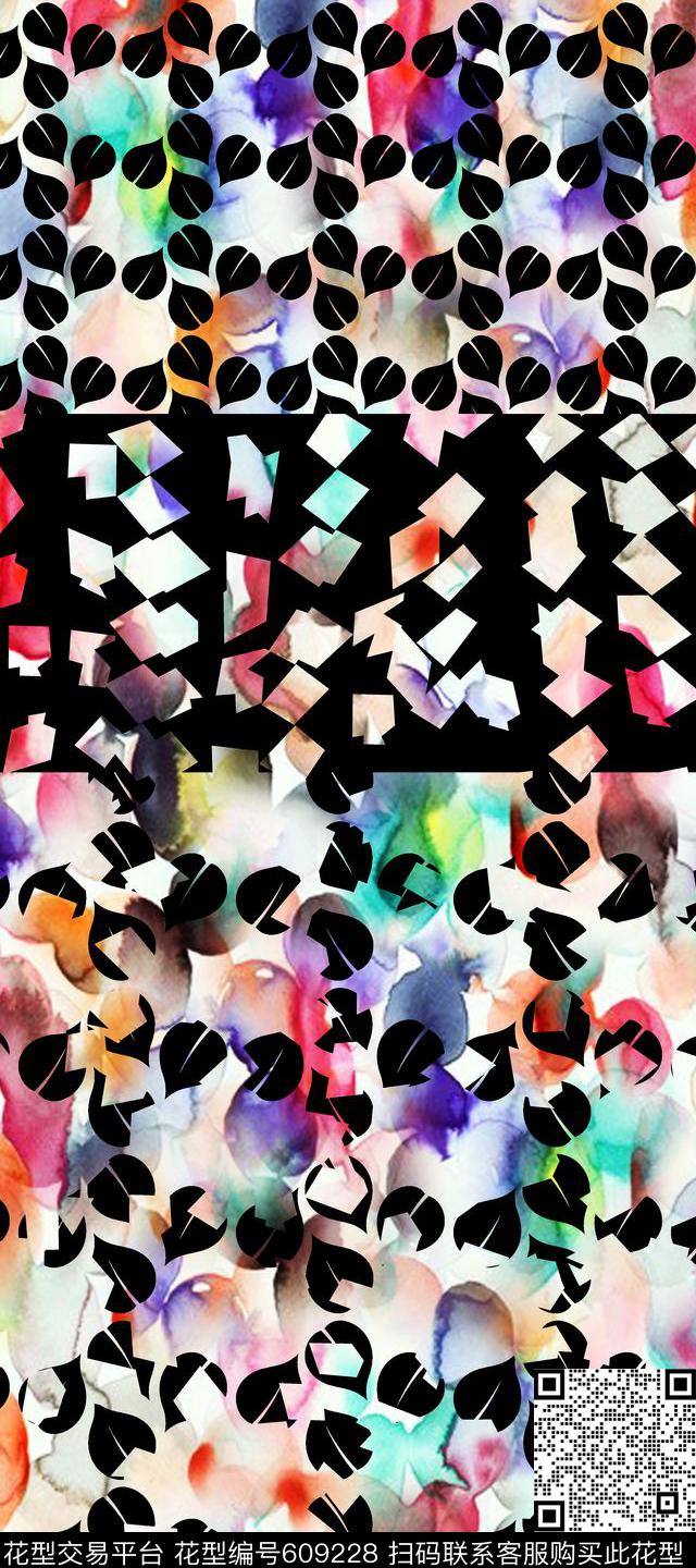 不规则几何几何数码印花华亿平台下载（图片编号: 609228） - 瓦栏（Walan）