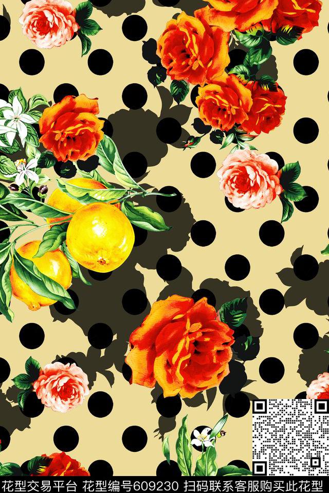 花卉花朵大花数码印花华亿平台下载（图片编号: 609230） - 瓦栏（Walan）