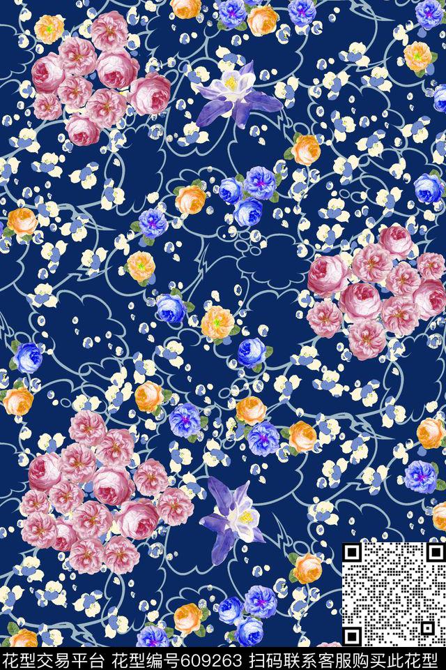 女装线条几何数码印花华亿平台下载（图片编号: 609263） - 瓦栏（Walan）