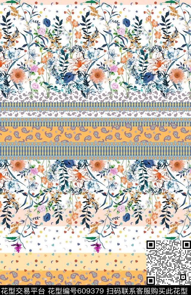 复古小花卉手绘小花女装华亿平台数码印花华亿平台下载（图片编号: 609379） - 瓦栏（Walan）