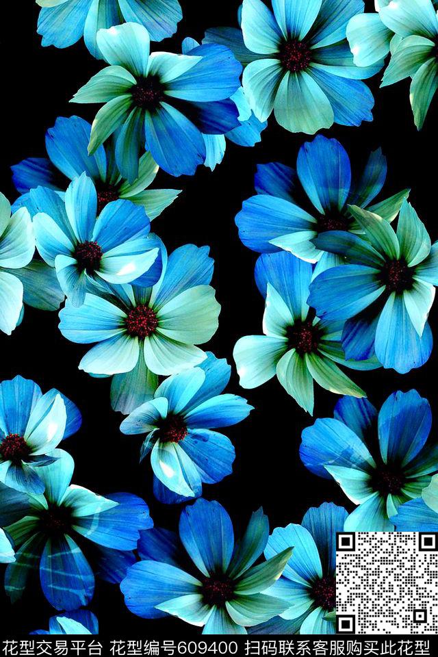 花卉炫彩家纺数码印花华亿平台下载（图片编号: 609400） - 瓦栏（Walan）