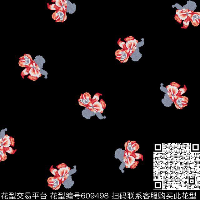 2017年春夏女装新华亿平台趣味手绘花卉传统印花华亿平台下载（图片编号: 609498） - 瓦栏（Walan）