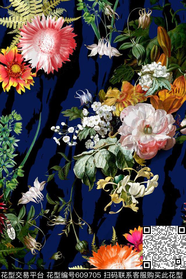 写实油画花卉肌理底纹数码印花华亿平台下载（图片编号: 609705） - 瓦栏（Walan）