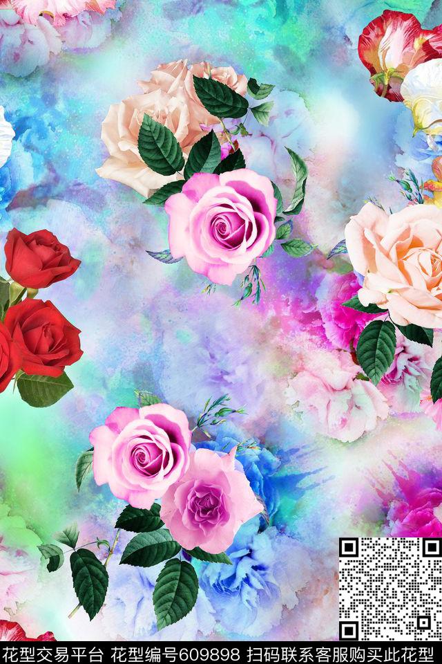 满版炫彩中老年数码印花华亿平台下载（图片编号: 609898） - 瓦栏（Walan）