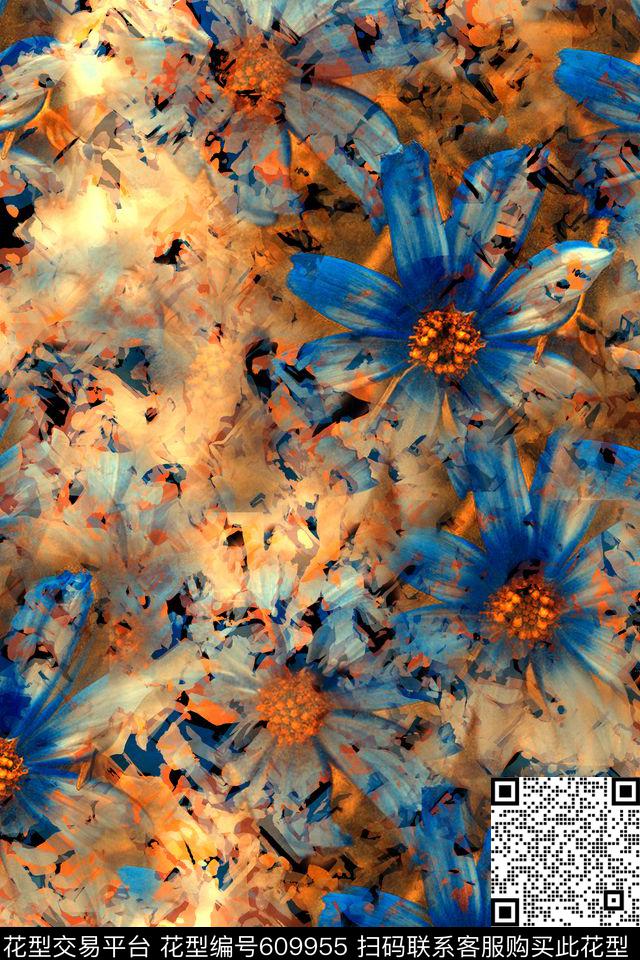花卉组合热带花卉时尚男装数码印花华亿平台下载（图片编号: 609955） - 瓦栏（Walan）