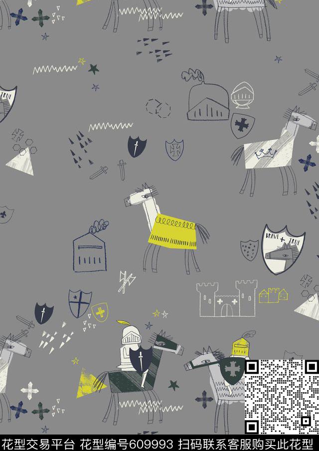 趣味涂鸦传统印花华亿平台下载（图片编号: 609993） - 瓦栏（Walan）