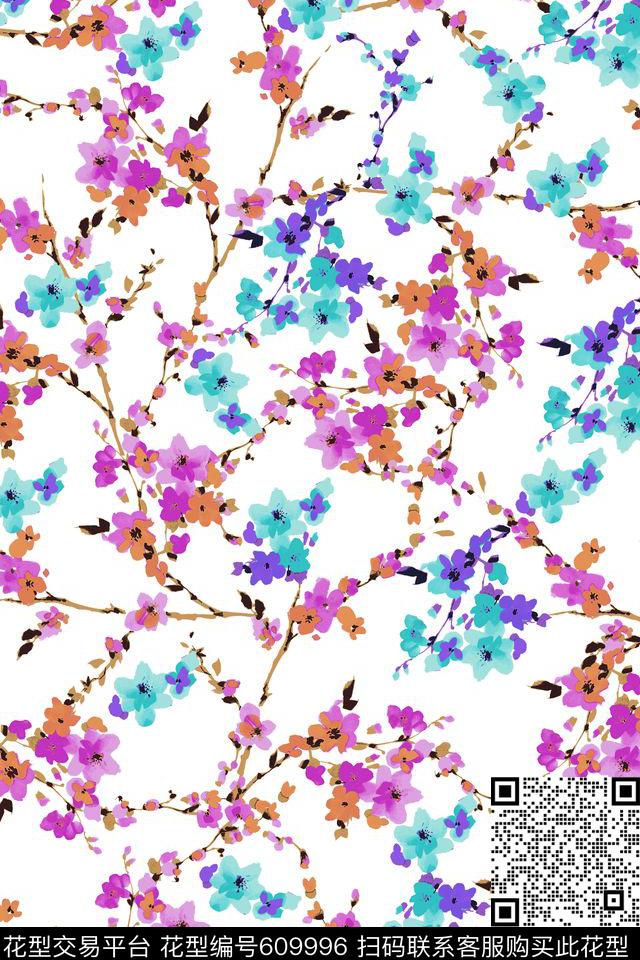 女装花卉碎花数码印花华亿平台下载（图片编号: 609996） - 瓦栏（Walan）