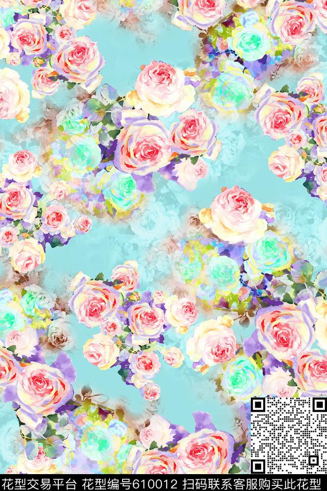 女装花卉碎花数码印花华亿平台下载（图片编号: 610012） - 瓦栏（Walan）