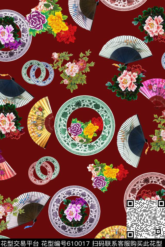 女装裙装旗袍瓷器数码印花华亿平台下载（图片编号: 610017） - 瓦栏（Walan）