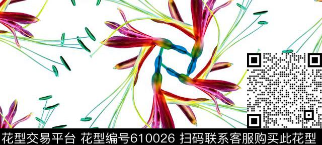 浪漫花卉青春数码印花华亿平台下载（图片编号: 610026） - 瓦栏（Walan）