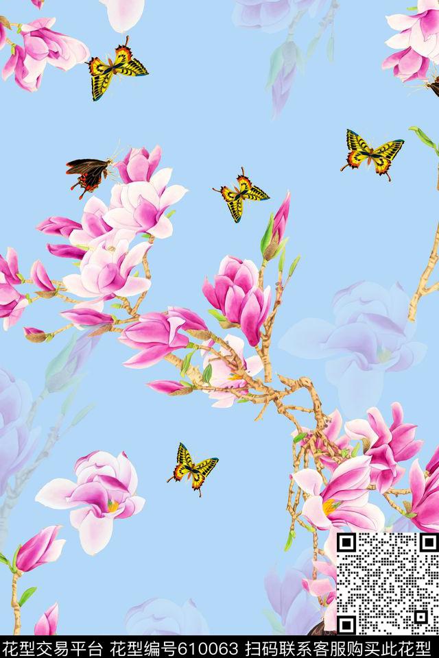 花瓣花朵浪漫花卉数码印花华亿平台下载（图片编号: 610063） - 瓦栏（Walan）