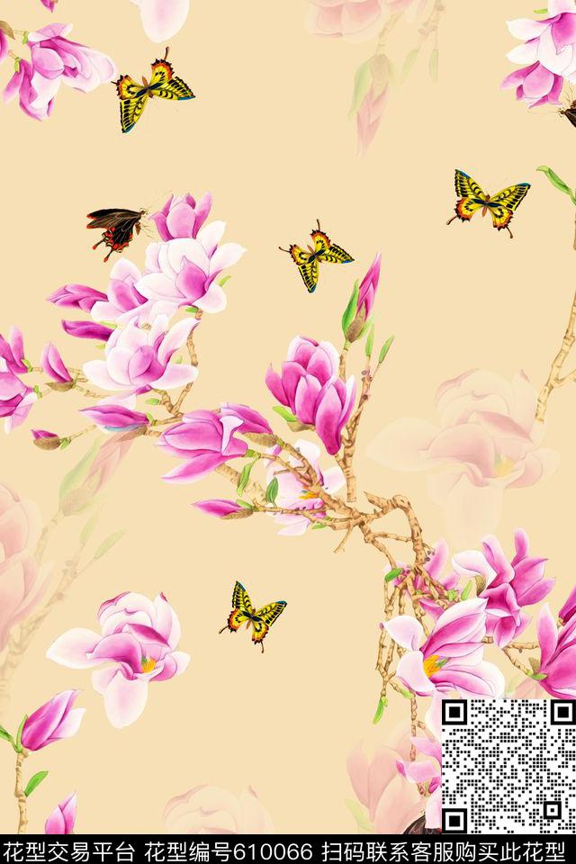 花瓣花朵浪漫花卉数码印花华亿平台下载（图片编号: 610066） - 瓦栏（Walan）