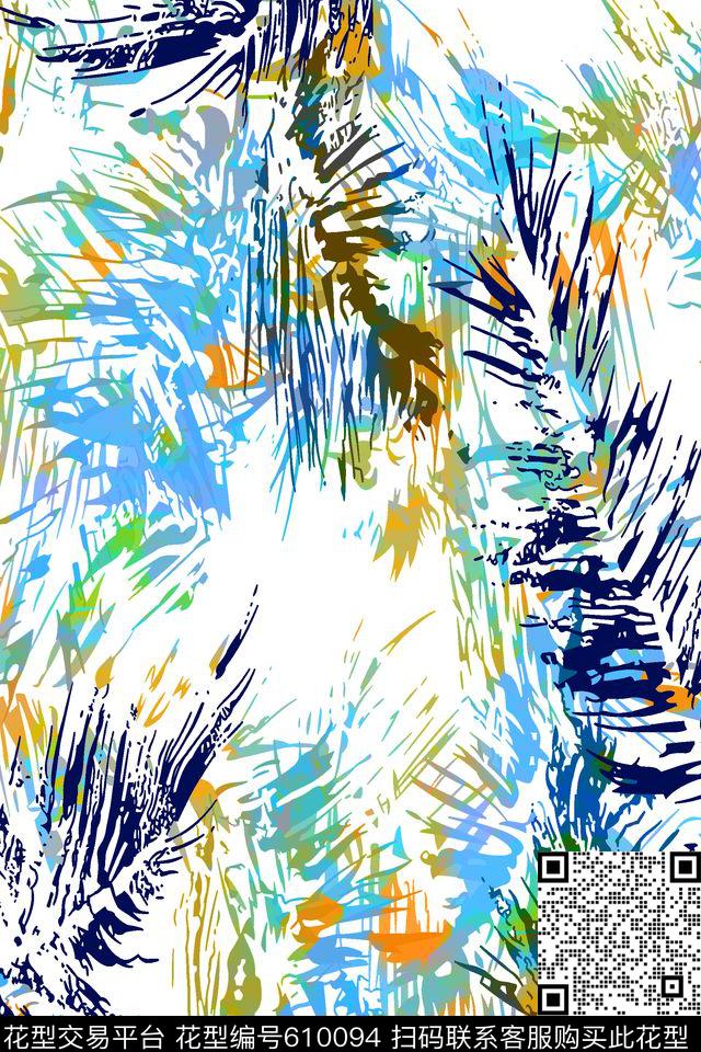 抽象几何清爽梦幻艺术平底立体手绘满版最新高清数码蕾丝民族中国风绣花珠宝肌理时尚潮

流大牌复古欧美风抽象树叶女装泳衣女装衬衫数码印花华亿平台下载（图片编号: 610094） - 瓦栏（Walan）