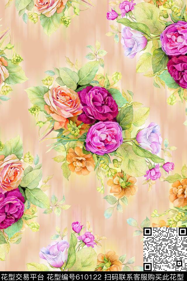 艳丽女装花卉印花清爽靓丽数码印花华亿平台下载（图片编号: 610122） - 瓦栏（Walan）