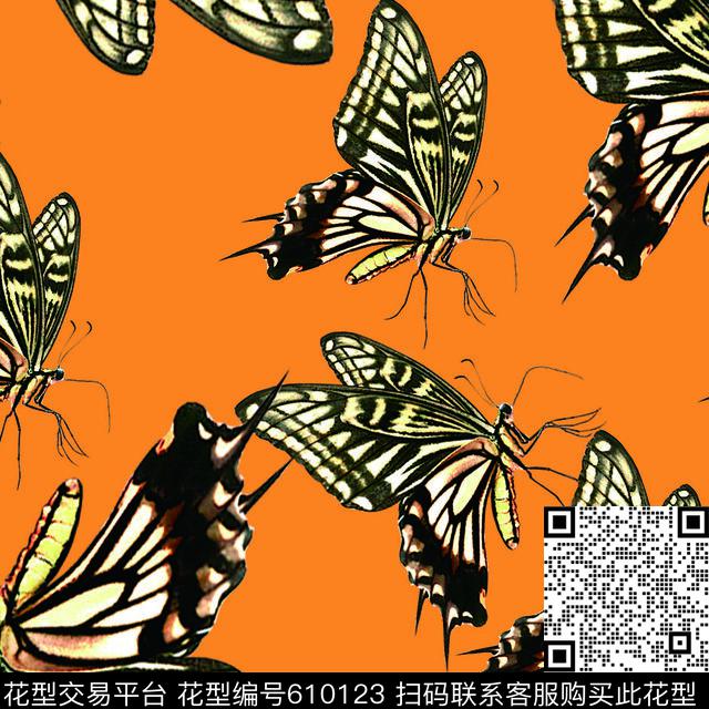 花卉昆虫鸟数码印花华亿平台下载（图片编号: 610123） - 瓦栏（Walan）