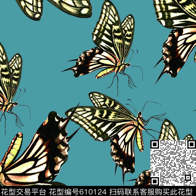 花卉昆虫鸟数码印花华亿平台下载（图片编号: 610124） - 瓦栏（Walan）