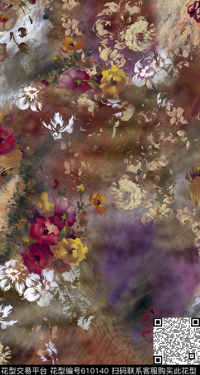 数码花大气抽象云纹底数码印花华亿平台下载（图片编号: 610140） - 瓦栏（Walan）