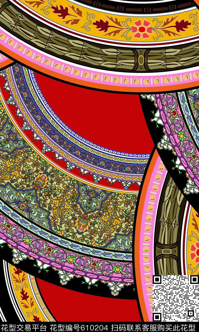 Fei-女装土耳其风格中东数码印花华亿平台下载（图片编号: 610204） - 瓦栏（Walan）