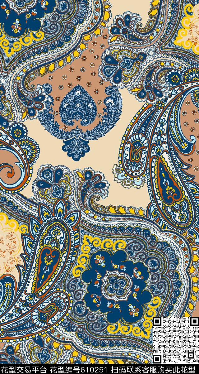 佩斯利传统印花华亿平台下载（图片编号: 610251） - 瓦栏（Walan）