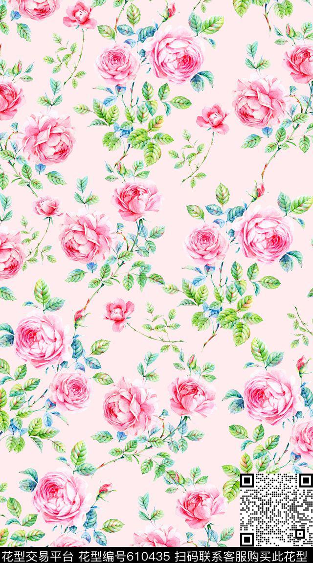 花卉花朵女装数码印花华亿平台下载（图片编号: 610435） - 瓦栏（Walan）