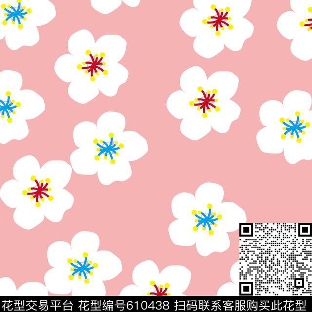 桃花手绘小清新传统印花华亿平台下载（图片编号: 610438） - 瓦栏（Walan）