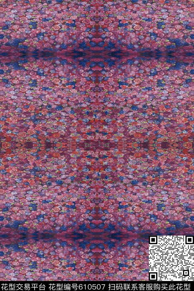 乱花Hey—这里有帅气的设计师精心制作的图案花朵数码印花华亿平台下载（图片编号: 610507） - 瓦栏（Walan）