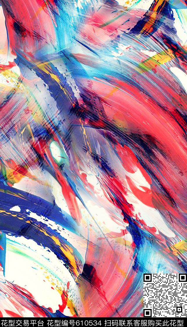 男装抽象数码数码印花华亿平台下载（图片编号: 610534） - 瓦栏（Walan）